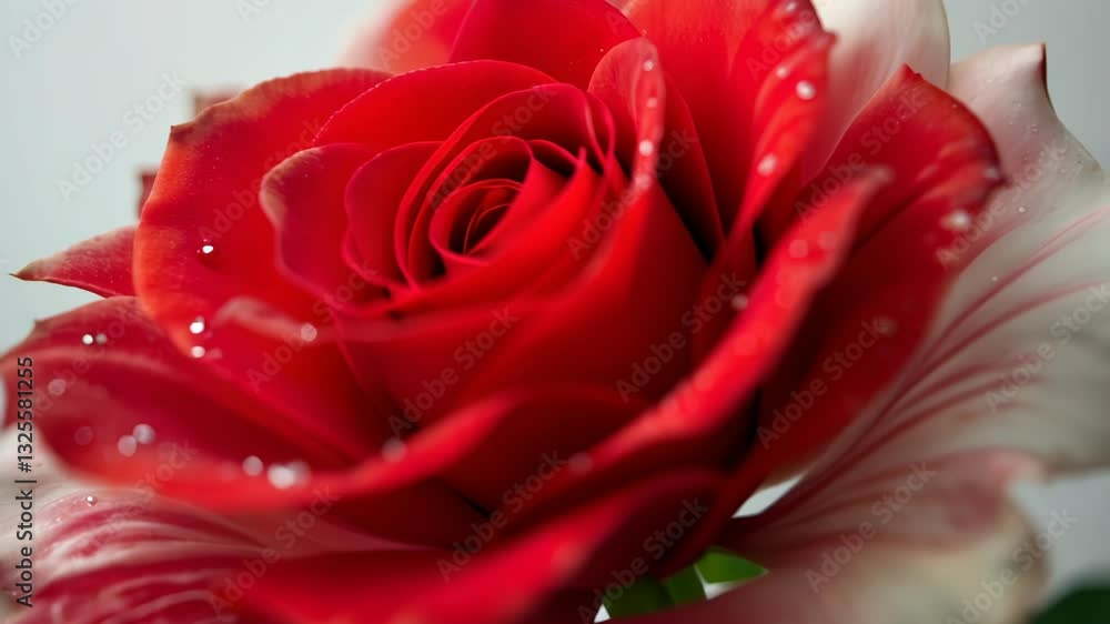 Red rose with water droplets on the petals Red rose with water droplets on the petals