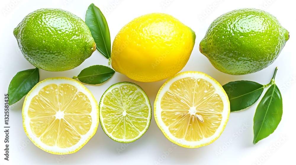 lime and lemon on white background lime and lemon on white background