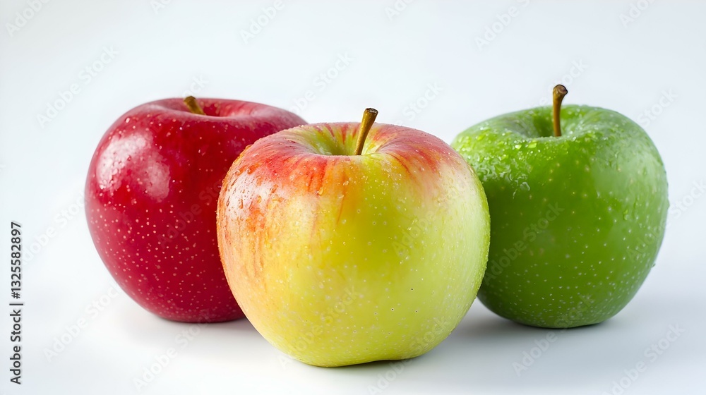 small and medicum and big size apples on a white small and medicum and big size apples on a white