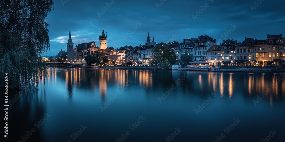 Obraz premium Enchanting Cityscape at Dusk