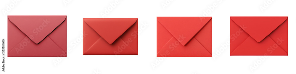 Closeup of a group of multiple red envelopes or letters for business or personal communication email mail delivery paperwork and office organization on a desk or table setting Closeup of a group of multiple red envelopes or letters for business or personal communication email mail delivery paperwork and office organization on a desk or table setting
