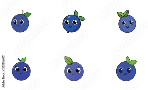 Cute bilberry cartoon vector