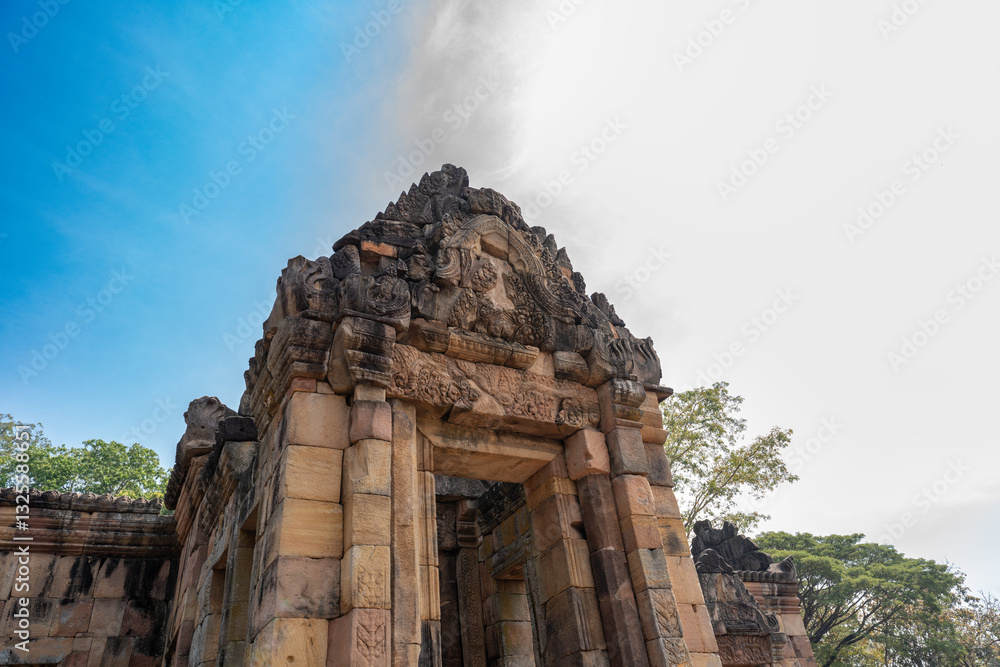 The main building of Prasat Muang Tam Castle is an archaeological site in Thailand, lowland castle is a Khmer Hindu Temple in Prakhon Chai District, Buriram Province Thailand The main building of Prasat Muang Tam Castle is an archaeological site in Thailand, lowland castle is a Khmer Hindu Temple in Prakhon Chai District, Buriram Province Thailand