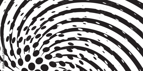 Halftone gradient sun rays pattern. Abstract halftone vector dot background. Monochrome dot pattern. Vector background in comic book style with sun rays and halftone.