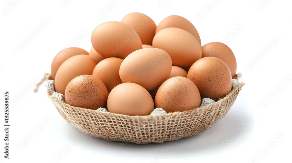 farm brown chicken eggs on a white background farm brown chicken eggs on a white background