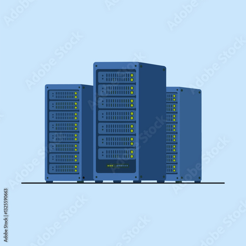Minimalist Illustration of a Server Rack for Cloud Computing