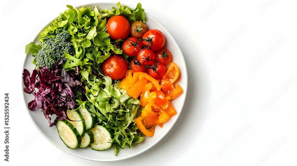 Overhead view of food served in plate over white Overhead view of food served in plate over white