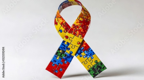 Wallpaper Mural Symbolic representation of autism awareness with a white backdrop. Torontodigital.ca