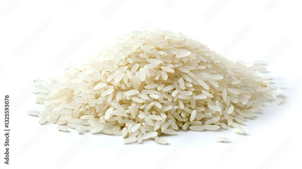 pile of rice on a white background pile of rice on a white background