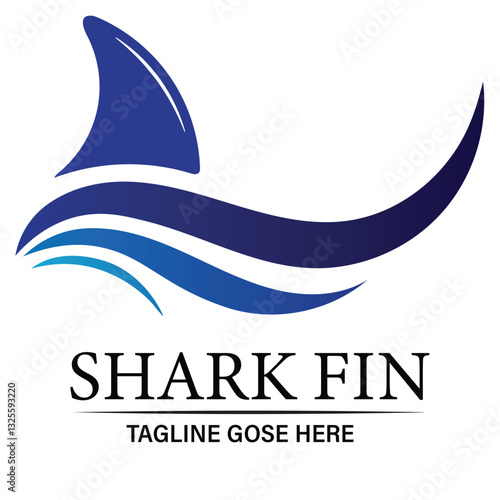 Shark fin logo design template. Vector illustration