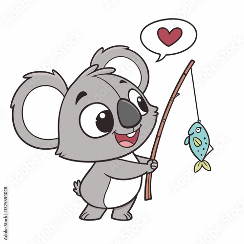 Vector Illustration cartoon koala cute character