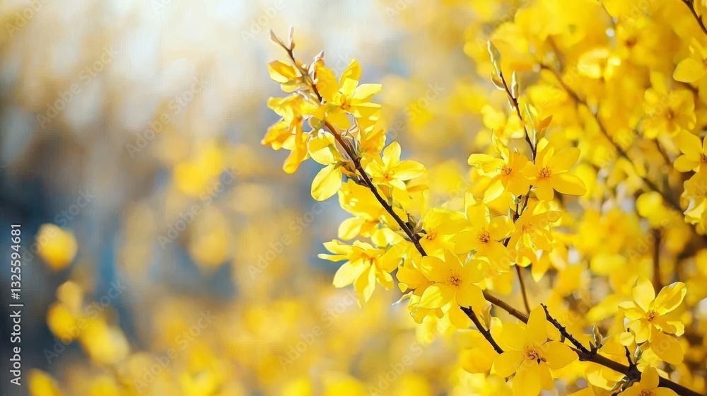 Elegant spring blooms of the forsythia showcased in selective focus. Elegant spring blooms of the forsythia showcased in selective focus.