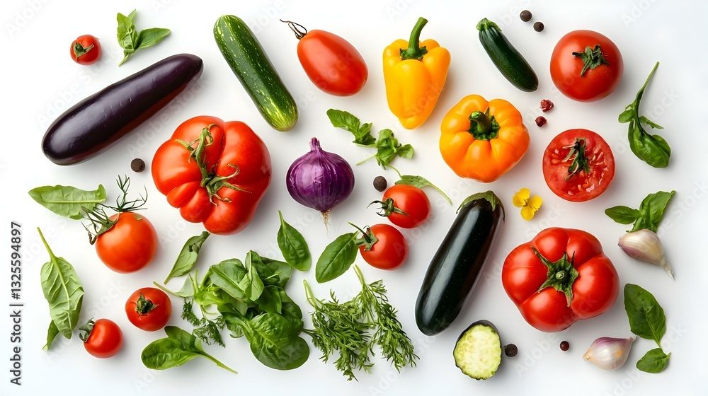 Naklejka premium vegetables on a white background