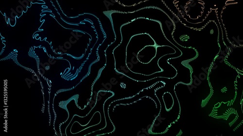 abstract glowing green liquid background looping animation for background. Moving abstract green blurred background