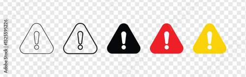 triangle exclamation marks set
