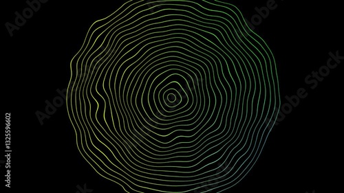 audio wave animation on black background.  wave diffusion animation