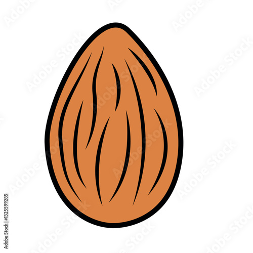 almond sign symbol vector flat icon