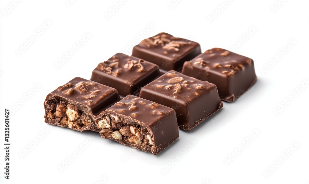 bar of chocolate milk chocolate squares isolated bar of chocolate milk chocolate squares isolated