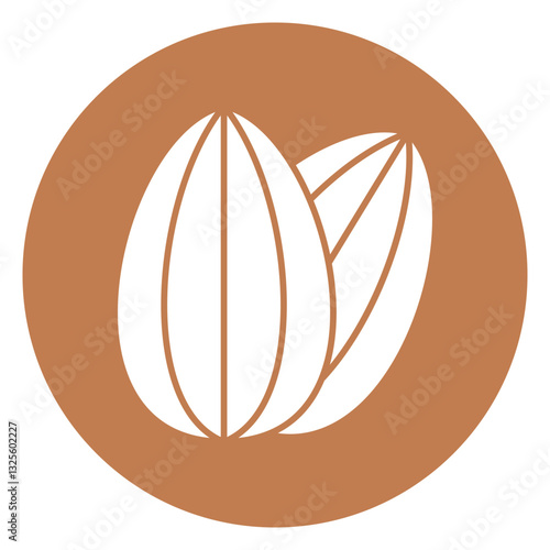 almond sign symbol vector flat icon