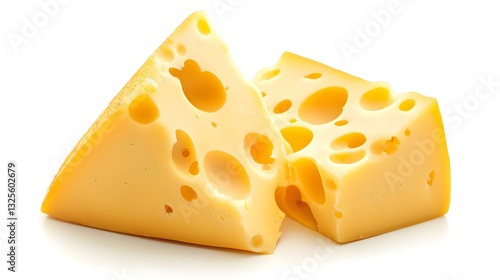 Wallpaper Mural Two delicious pieces of cheese isolated on white Torontodigital.ca