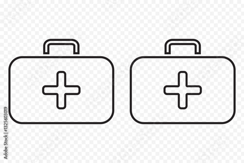 First aid kit icon set. Medical box with cross. Medical emergency equipment. Healthcare concept.  Medical symbol, Variety Design. EPS 10
