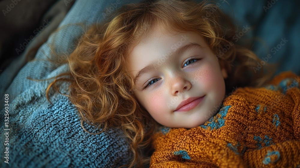 Adorable redhead toddler girl lying down, smiling gently. Adorable redhead toddler girl lying down, smiling gently.