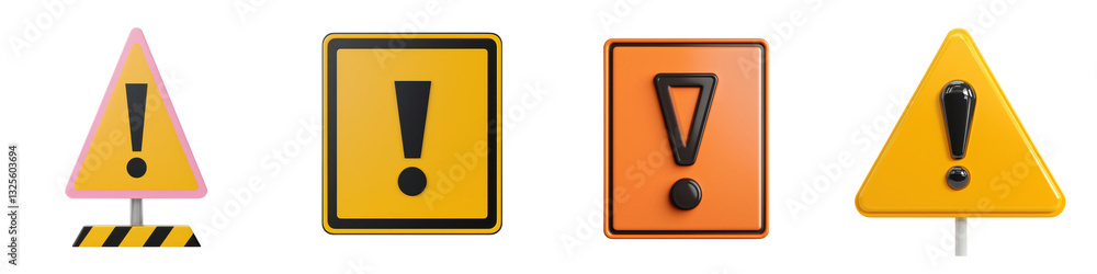 Collection of various caution warning and hazard signs in different shapes colors and designs used for safety attention and communication purposes on road highways and other areas Collection of various caution warning and hazard signs in different shapes colors and designs used for safety attention and communication purposes on road highways and other areas