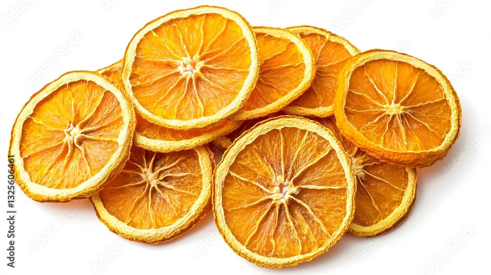 Obraz premium Dried orange slices isolated on white