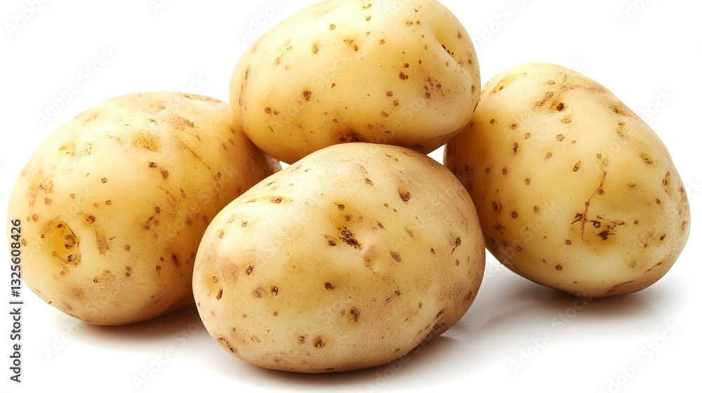 New raw potatoes isolated on white background New raw potatoes isolated on white background