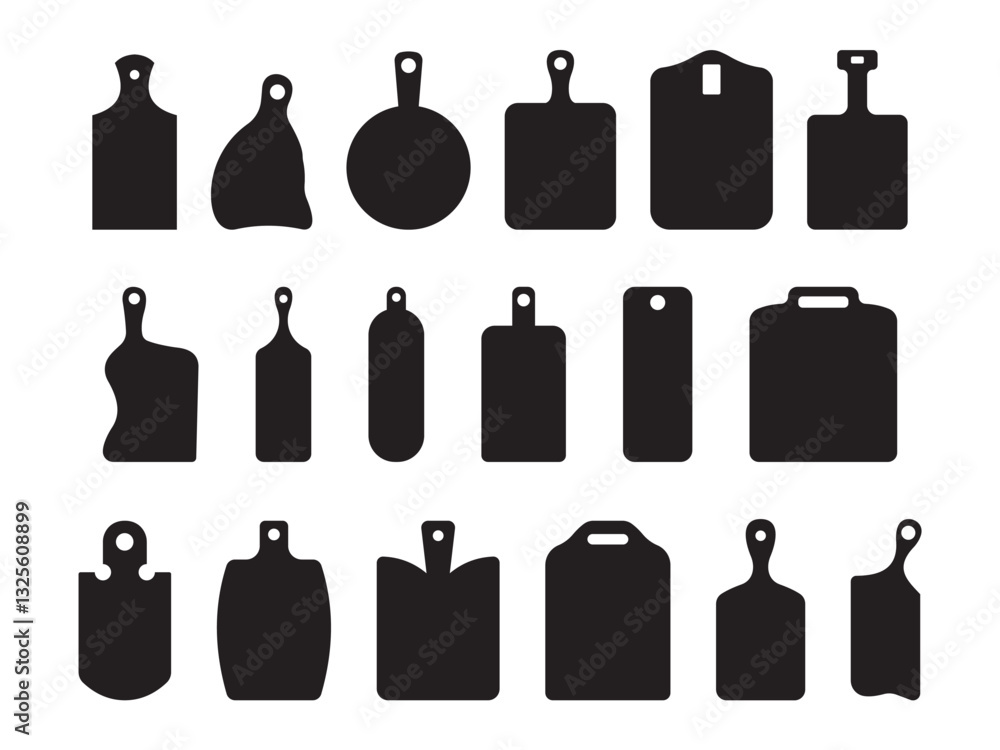 Fototapeta premium cutting board silhouette. design set
