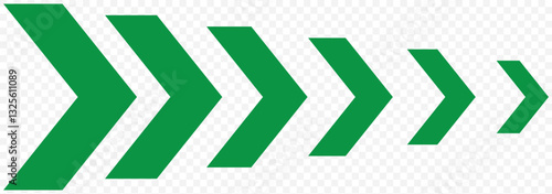 Simple white chevron arrows, isolated, pointing rightward in sequence, creating dynamic forward movement. Clean geometric design ideal for interface elements or directional indicators. EPS 10.