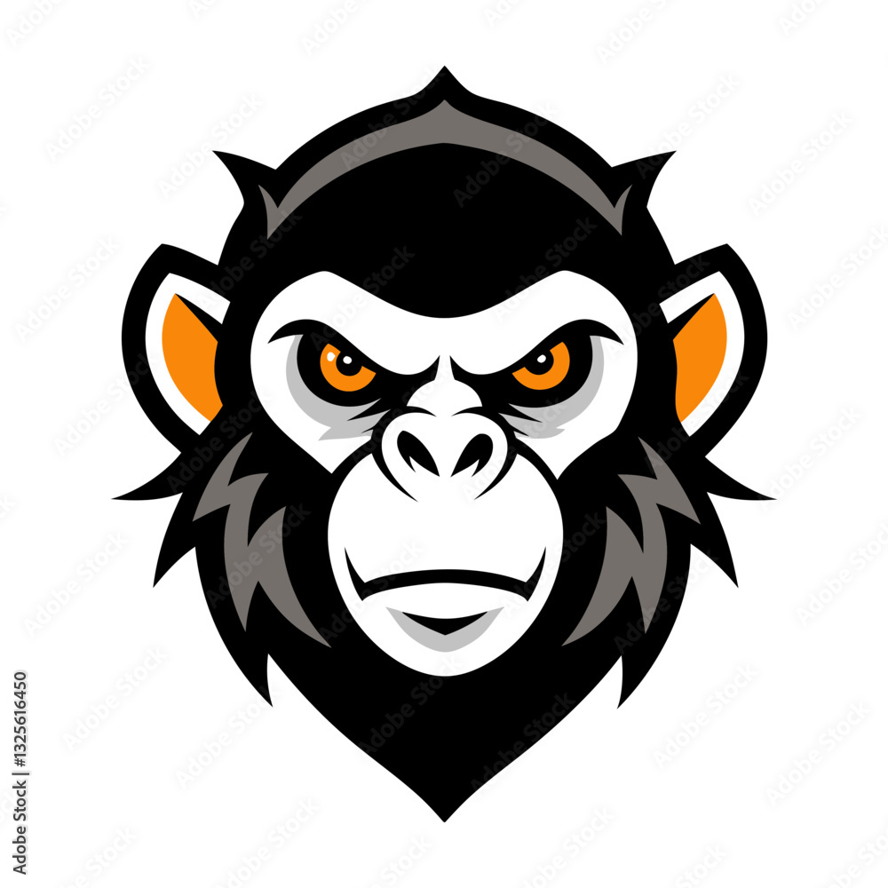 Fototapeta premium Chimpanzee head mascot logo design vector