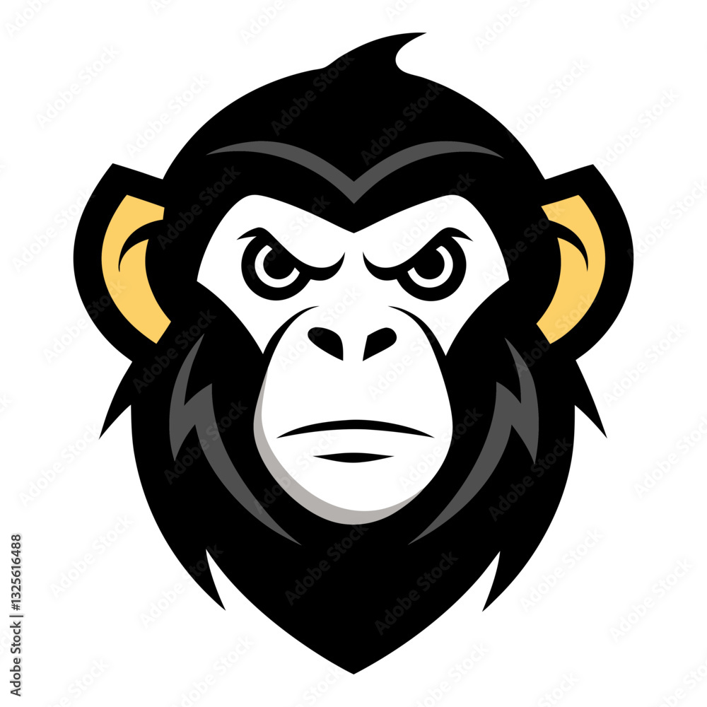 Naklejka premium Chimpanzee head mascot logo design vector
