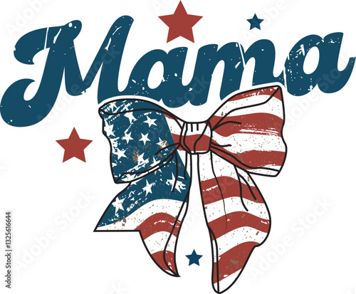 American Mama Independence Day Trendy 4th of July T-shirt Design