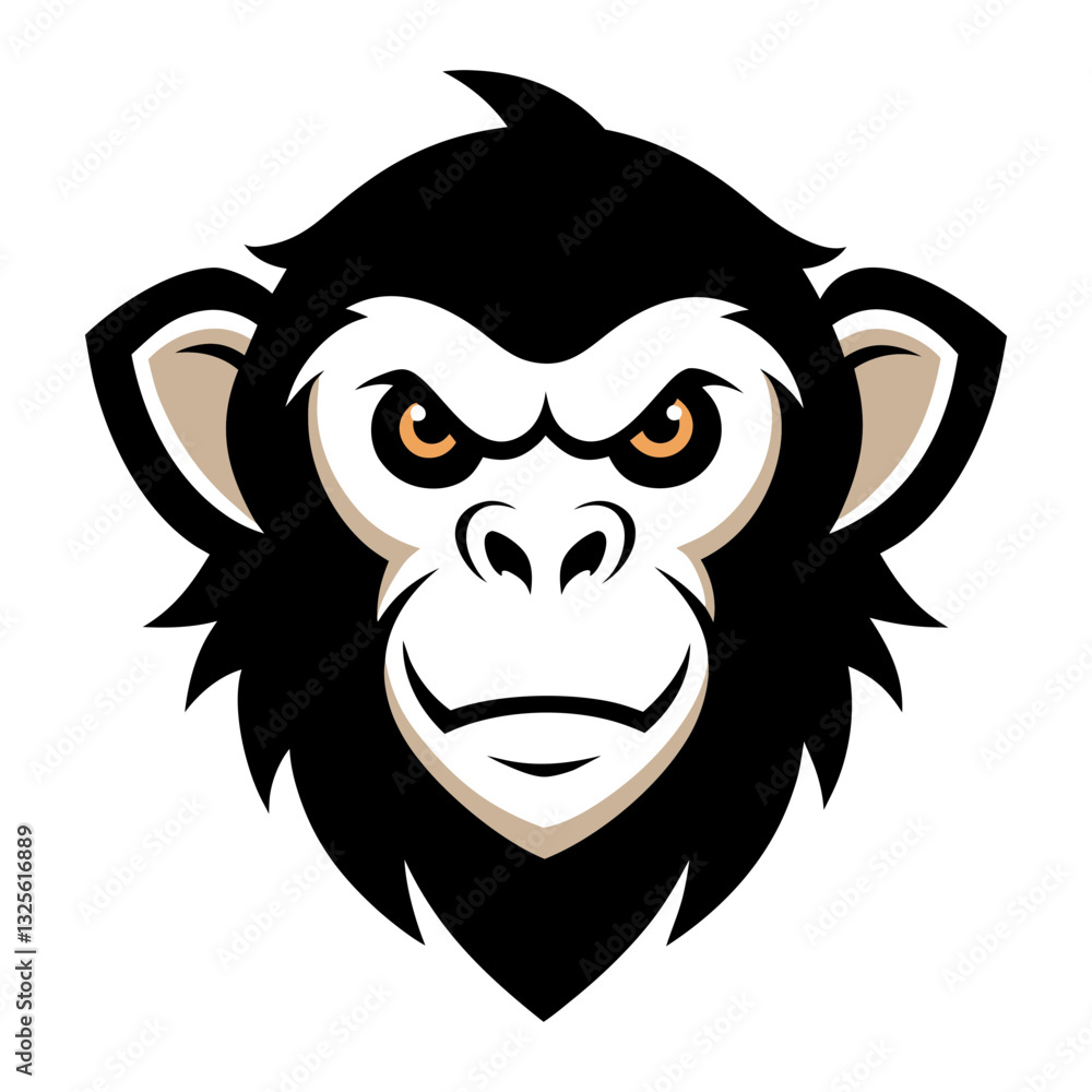 Fototapeta premium Chimpanzee head mascot logo design vector