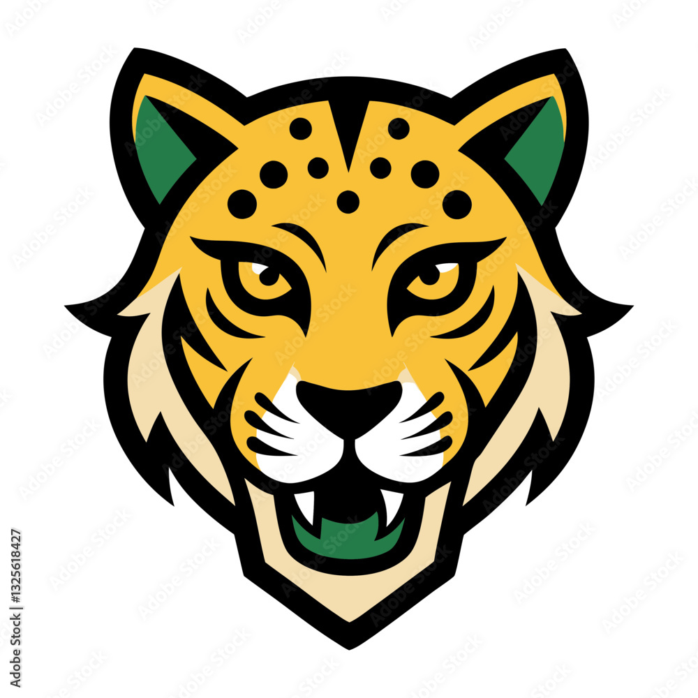 Fototapeta premium Cheetah head mascot logo design vector