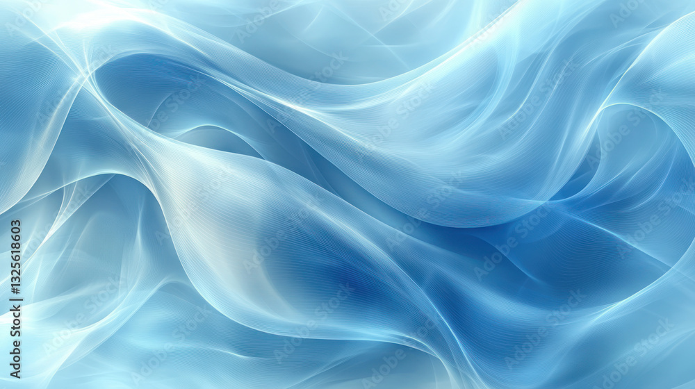 Obraz premium Abstract Blue Flowing Fabric