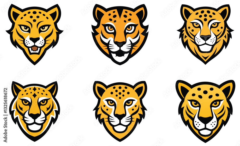 Fototapeta premium Cheetah head mascot logo design vector