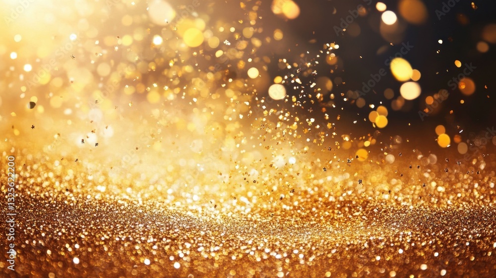 an image of a shimmering, glittery golden backdrop with bokeh effect an image of a shimmering, glittery golden backdrop with bokeh effect