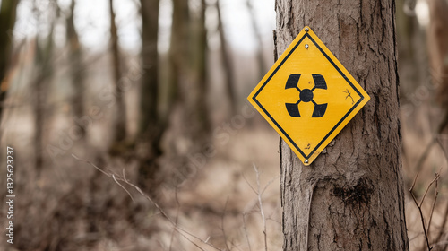 Caution Sign: A weathered y...