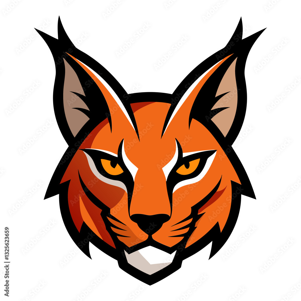 Fototapeta premium Caracal head mascot logo design vector