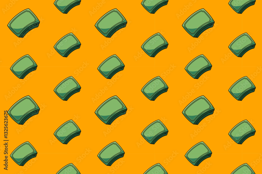 green cash money bills colorful seamless pattern on yellow background set. doodle money illustration pattern background. green money background for packaging and merchandise green cash money bills colorful seamless pattern on yellow background set. doodle money illustration pattern background. green money background for packaging and merchandise