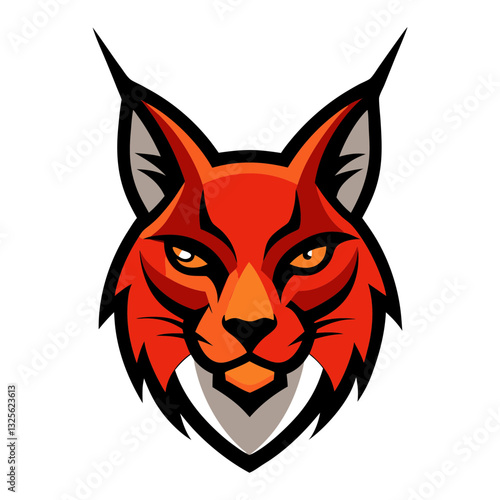 Caracal head mascot logo design vector
