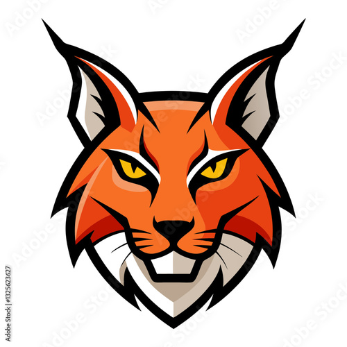 Caracal head mascot logo design vector