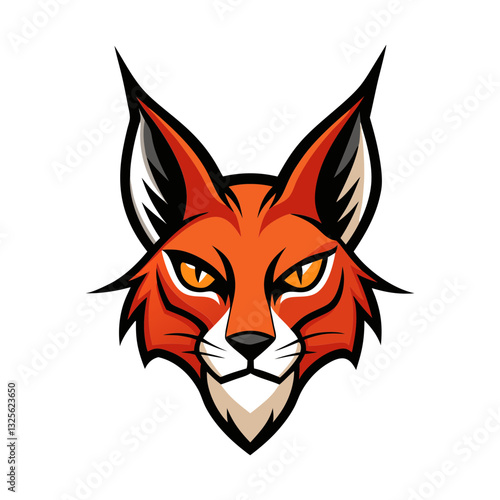Caracal head mascot logo design vector