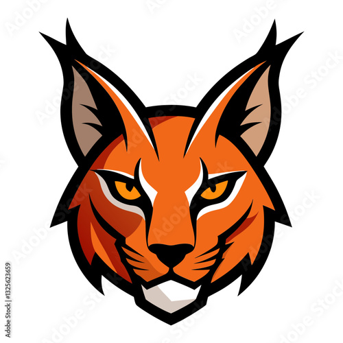 Caracal head mascot logo design vector