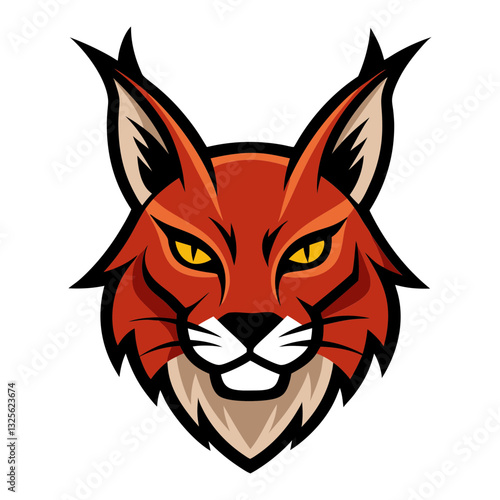 Caracal head mascot logo design vector
