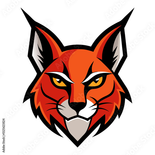 Caracal head mascot logo design vector