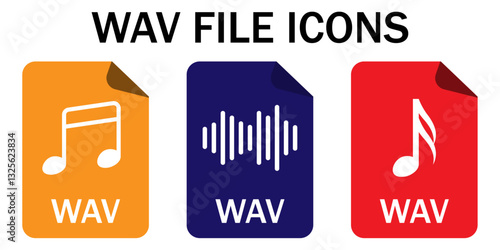 Vector icon of the WAV (Waveform Audio File Format)