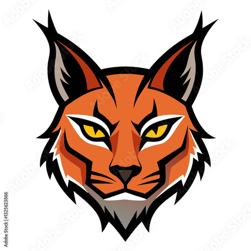 Caracal head mascot logo design vector